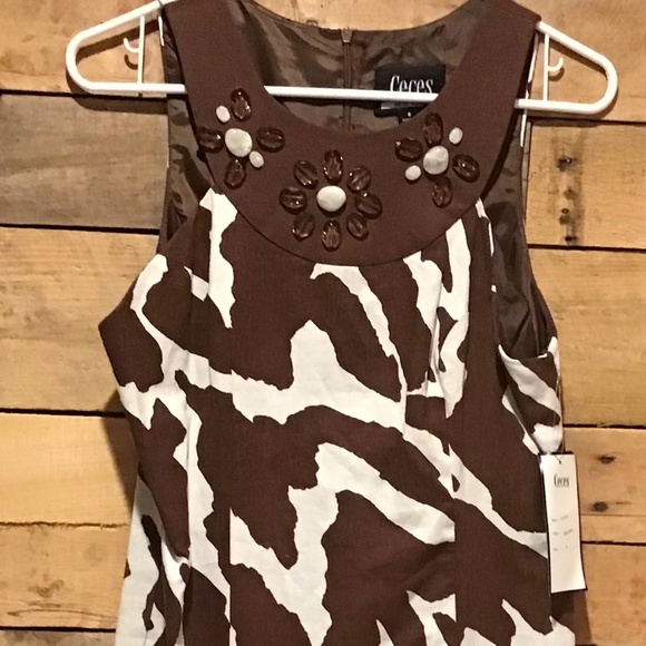 CECES NEW YORK 8 Dress Jungle Animal Print Retro Pencil Mob Wife Chic Glam NWT - Picture 1 of 11